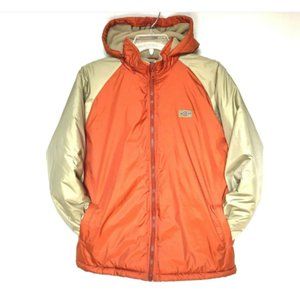 Dickies Orange Tan Fleece Lined Puffer Jacket With Detachable Hood 12/14 Youth